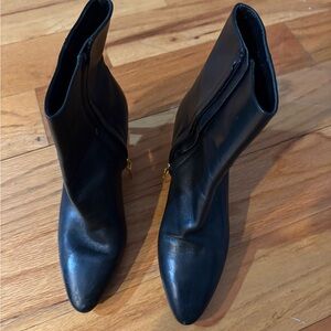 Givenchy Black Leather Ankle Booties 36
